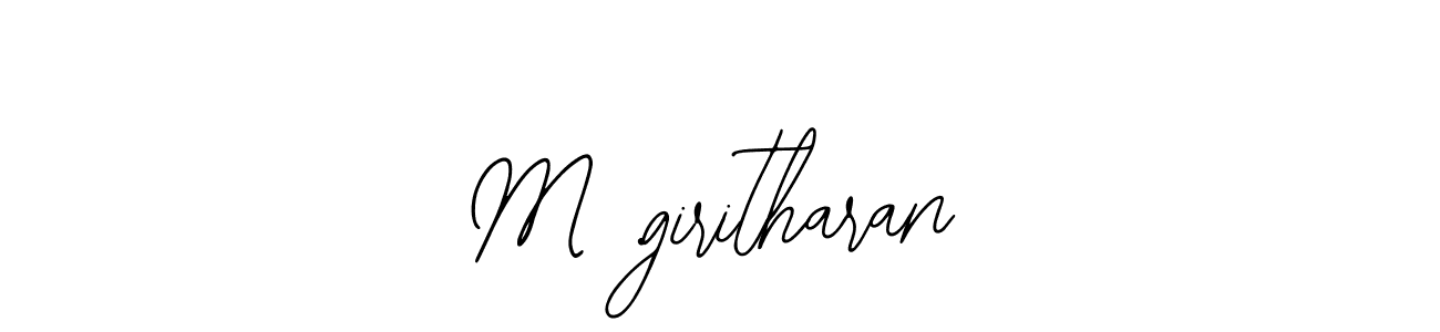 The best way (Bearetta-2O07w) to make a short signature is to pick only two or three words in your name. The name M .giritharan include a total of six letters. For converting this name. M .giritharan signature style 12 images and pictures png