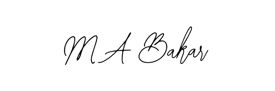 if you are searching for the best signature style for your name M A Bakar. so please give up your signature search. here we have designed multiple signature styles  using Bearetta-2O07w. M A Bakar signature style 12 images and pictures png