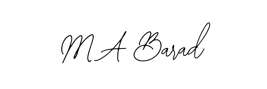 if you are searching for the best signature style for your name M A Barad. so please give up your signature search. here we have designed multiple signature styles  using Bearetta-2O07w. M A Barad signature style 12 images and pictures png