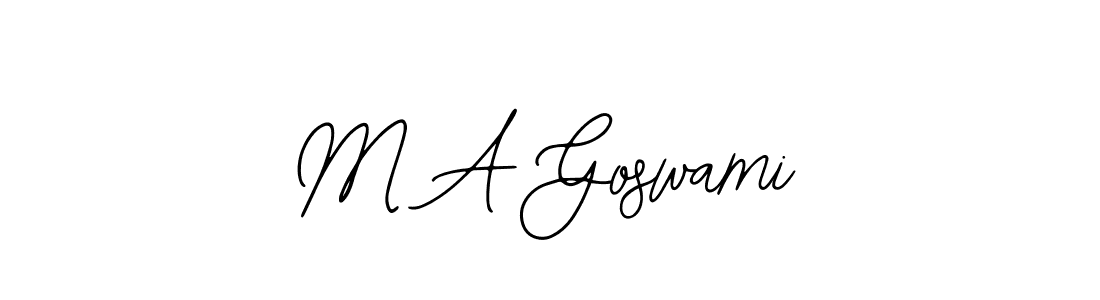 You should practise on your own different ways (Bearetta-2O07w) to write your name (M A Goswami) in signature. don't let someone else do it for you. M A Goswami signature style 12 images and pictures png