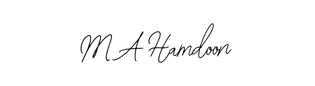 How to make M A Hamdoon name signature. Use Bearetta-2O07w style for creating short signs online. This is the latest handwritten sign. M A Hamdoon signature style 12 images and pictures png