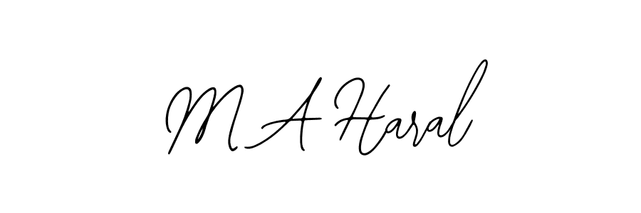 Use a signature maker to create a handwritten signature online. With this signature software, you can design (Bearetta-2O07w) your own signature for name M A Haral. M A Haral signature style 12 images and pictures png