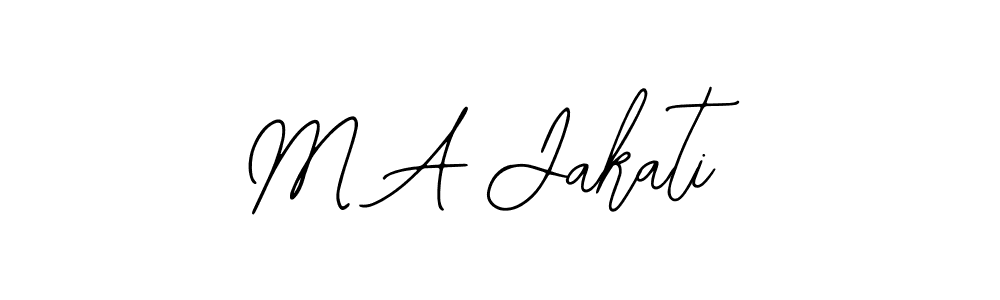 if you are searching for the best signature style for your name M A Jakati. so please give up your signature search. here we have designed multiple signature styles  using Bearetta-2O07w. M A Jakati signature style 12 images and pictures png