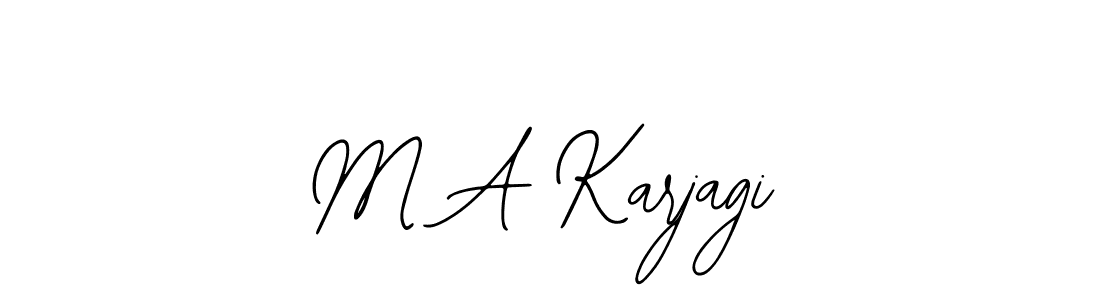 The best way (Bearetta-2O07w) to make a short signature is to pick only two or three words in your name. The name M A Karjagi include a total of six letters. For converting this name. M A Karjagi signature style 12 images and pictures png