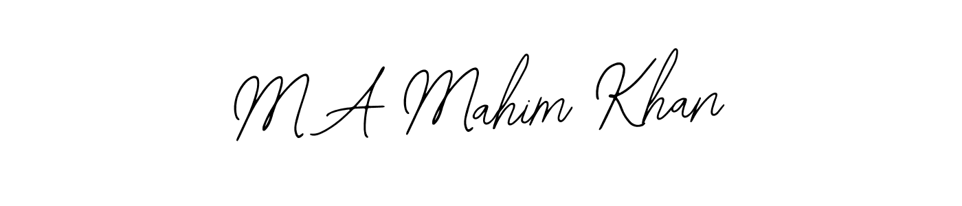 How to make M A Mahim Khan name signature. Use Bearetta-2O07w style for creating short signs online. This is the latest handwritten sign. M A Mahim Khan signature style 12 images and pictures png