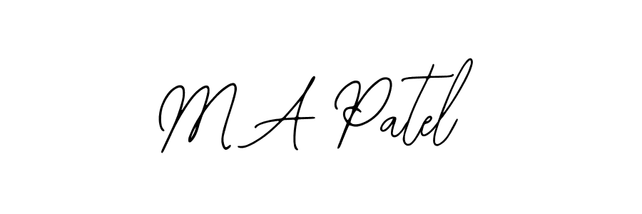 The best way (Bearetta-2O07w) to make a short signature is to pick only two or three words in your name. The name M A Patel include a total of six letters. For converting this name. M A Patel signature style 12 images and pictures png