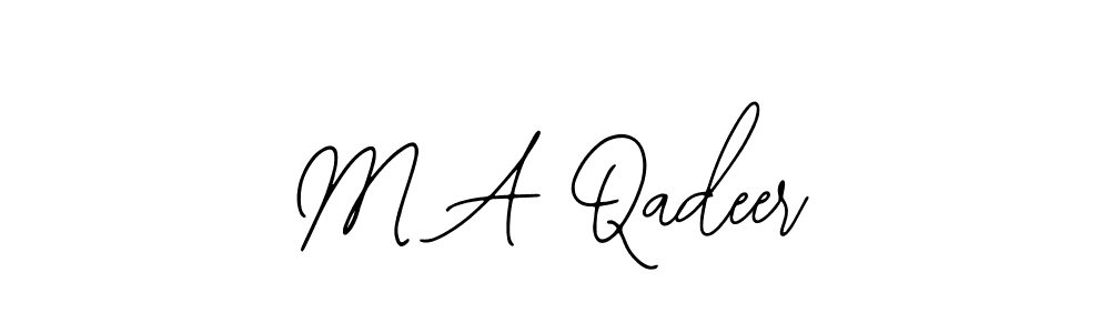 The best way (Bearetta-2O07w) to make a short signature is to pick only two or three words in your name. The name M A Qadeer include a total of six letters. For converting this name. M A Qadeer signature style 12 images and pictures png