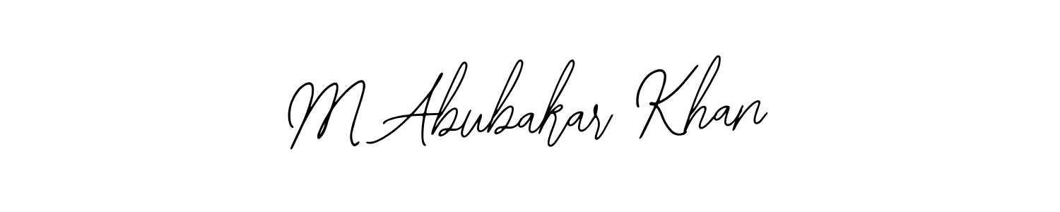 Use a signature maker to create a handwritten signature online. With this signature software, you can design (Bearetta-2O07w) your own signature for name M Abubakar Khan. M Abubakar Khan signature style 12 images and pictures png