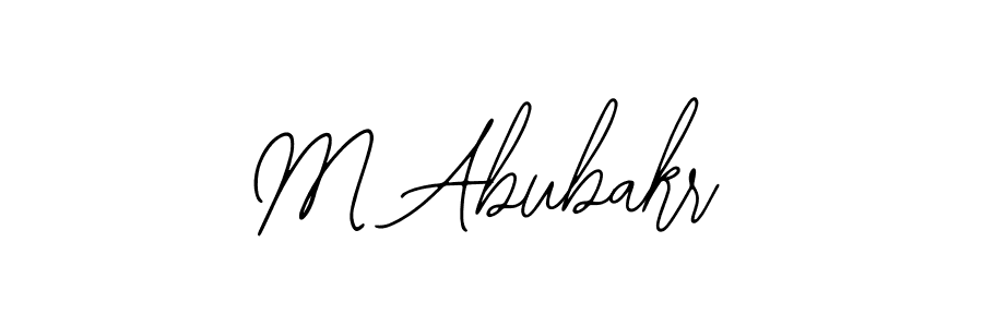 Design your own signature with our free online signature maker. With this signature software, you can create a handwritten (Bearetta-2O07w) signature for name M Abubakr. M Abubakr signature style 12 images and pictures png
