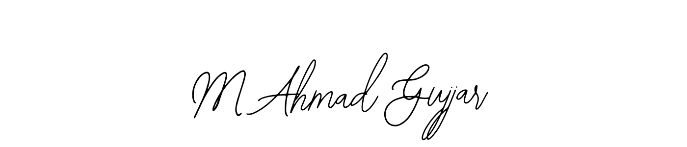 How to make M Ahmad Gujjar name signature. Use Bearetta-2O07w style for creating short signs online. This is the latest handwritten sign. M Ahmad Gujjar signature style 12 images and pictures png