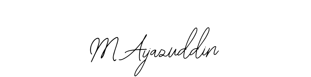 The best way (Bearetta-2O07w) to make a short signature is to pick only two or three words in your name. The name M Aijazuddin include a total of six letters. For converting this name. M Aijazuddin signature style 12 images and pictures png
