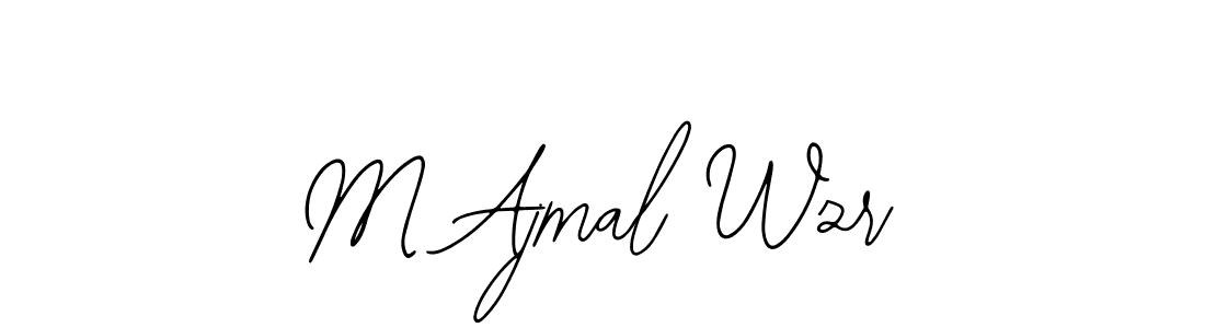 if you are searching for the best signature style for your name M Ajmal Wzr. so please give up your signature search. here we have designed multiple signature styles  using Bearetta-2O07w. M Ajmal Wzr signature style 12 images and pictures png