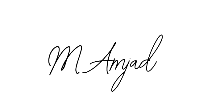 How to make M Amjad name signature. Use Bearetta-2O07w style for creating short signs online. This is the latest handwritten sign. M Amjad signature style 12 images and pictures png
