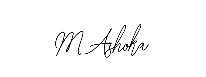 How to make M Ashoka name signature. Use Bearetta-2O07w style for creating short signs online. This is the latest handwritten sign. M Ashoka signature style 12 images and pictures png