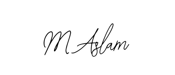 Also we have M Aslam name is the best signature style. Create professional handwritten signature collection using Bearetta-2O07w autograph style. M Aslam signature style 12 images and pictures png