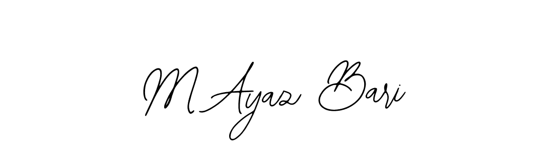 You should practise on your own different ways (Bearetta-2O07w) to write your name (M Ayaz Bari) in signature. don't let someone else do it for you. M Ayaz Bari signature style 12 images and pictures png