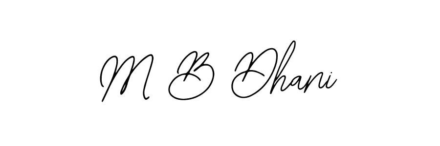 How to make M B Dhani name signature. Use Bearetta-2O07w style for creating short signs online. This is the latest handwritten sign. M B Dhani signature style 12 images and pictures png