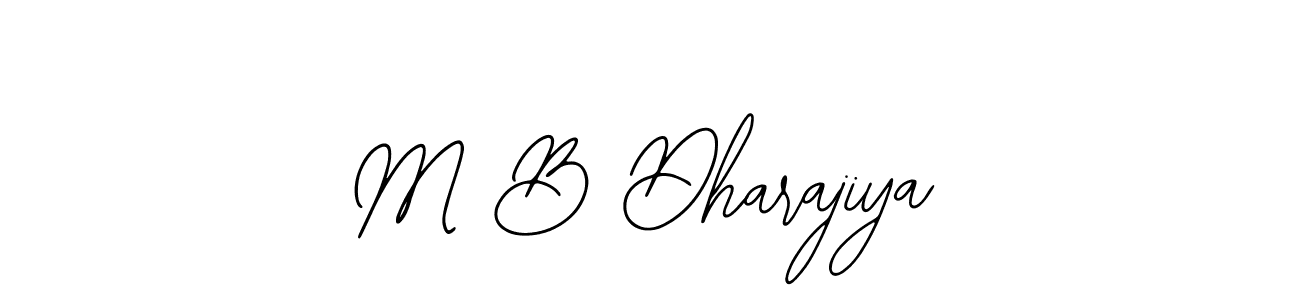 How to make M B Dharajiya name signature. Use Bearetta-2O07w style for creating short signs online. This is the latest handwritten sign. M B Dharajiya signature style 12 images and pictures png