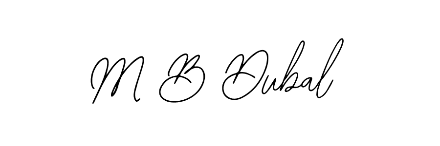 How to make M B Dubal name signature. Use Bearetta-2O07w style for creating short signs online. This is the latest handwritten sign. M B Dubal signature style 12 images and pictures png