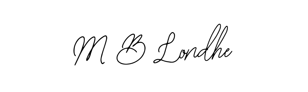 The best way (Bearetta-2O07w) to make a short signature is to pick only two or three words in your name. The name M B Londhe include a total of six letters. For converting this name. M B Londhe signature style 12 images and pictures png