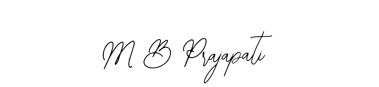 How to make M B Prajapati name signature. Use Bearetta-2O07w style for creating short signs online. This is the latest handwritten sign. M B Prajapati signature style 12 images and pictures png