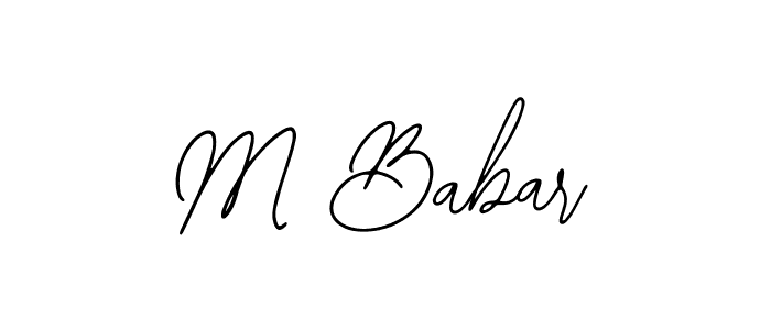 How to make M Babar name signature. Use Bearetta-2O07w style for creating short signs online. This is the latest handwritten sign. M Babar signature style 12 images and pictures png