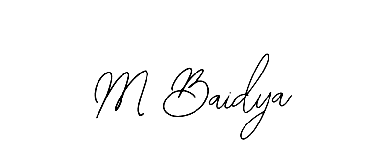 You should practise on your own different ways (Bearetta-2O07w) to write your name (M Baidya) in signature. don't let someone else do it for you. M Baidya signature style 12 images and pictures png