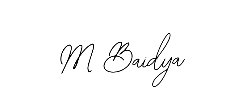 You should practise on your own different ways (Bearetta-2O07w) to write your name (M Baidya) in signature. don't let someone else do it for you. M Baidya signature style 12 images and pictures png