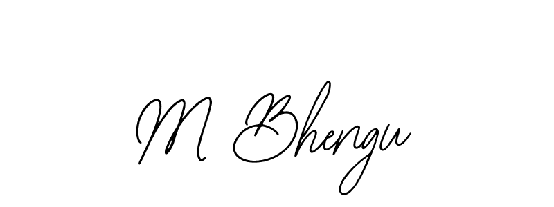 Use a signature maker to create a handwritten signature online. With this signature software, you can design (Bearetta-2O07w) your own signature for name M Bhengu. M Bhengu signature style 12 images and pictures png