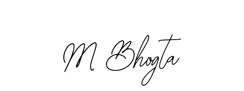 How to make M Bhogta name signature. Use Bearetta-2O07w style for creating short signs online. This is the latest handwritten sign. M Bhogta signature style 12 images and pictures png