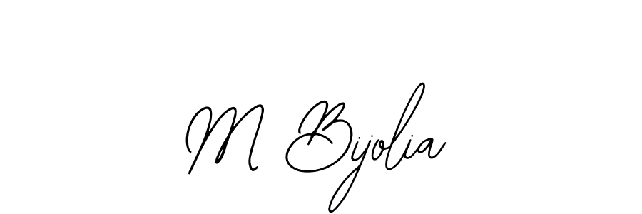 Bearetta-2O07w is a professional signature style that is perfect for those who want to add a touch of class to their signature. It is also a great choice for those who want to make their signature more unique. Get M Bijolia name to fancy signature for free. M Bijolia signature style 12 images and pictures png