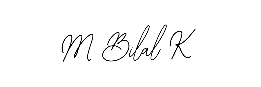 Use a signature maker to create a handwritten signature online. With this signature software, you can design (Bearetta-2O07w) your own signature for name M Bilal K. M Bilal K signature style 12 images and pictures png