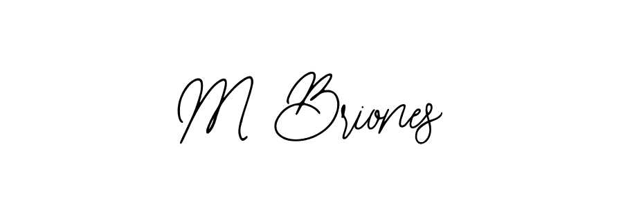 You should practise on your own different ways (Bearetta-2O07w) to write your name (M Briones) in signature. don't let someone else do it for you. M Briones signature style 12 images and pictures png