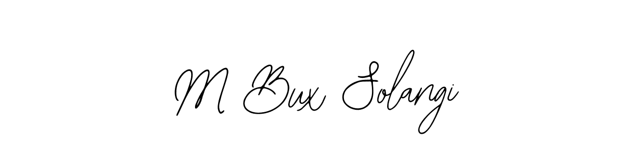 The best way (Bearetta-2O07w) to make a short signature is to pick only two or three words in your name. The name M Bux Solangi include a total of six letters. For converting this name. M Bux Solangi signature style 12 images and pictures png