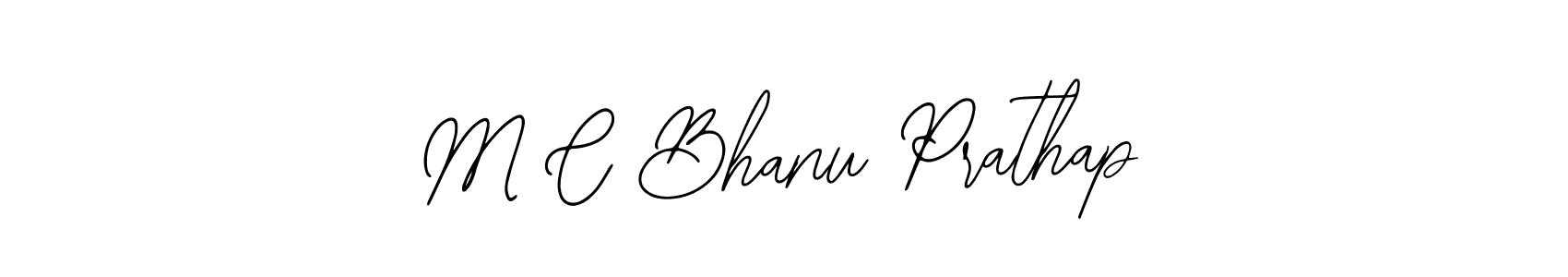 You should practise on your own different ways (Bearetta-2O07w) to write your name (M C Bhanu Prathap) in signature. don't let someone else do it for you. M C Bhanu Prathap signature style 12 images and pictures png