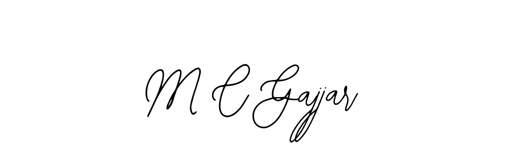 if you are searching for the best signature style for your name M C Gajjar. so please give up your signature search. here we have designed multiple signature styles  using Bearetta-2O07w. M C Gajjar signature style 12 images and pictures png