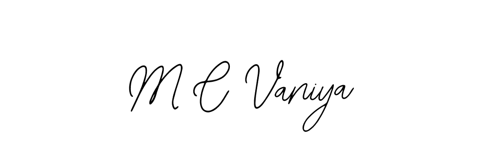 Similarly Bearetta-2O07w is the best handwritten signature design. Signature creator online .You can use it as an online autograph creator for name M C Vaniya. M C Vaniya signature style 12 images and pictures png