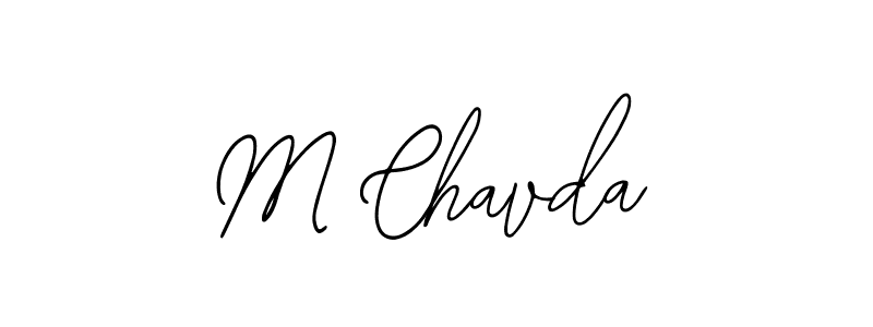 You should practise on your own different ways (Bearetta-2O07w) to write your name (M Chavda) in signature. don't let someone else do it for you. M Chavda signature style 12 images and pictures png