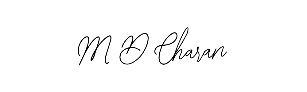 You should practise on your own different ways (Bearetta-2O07w) to write your name (M D Charan) in signature. don't let someone else do it for you. M D Charan signature style 12 images and pictures png