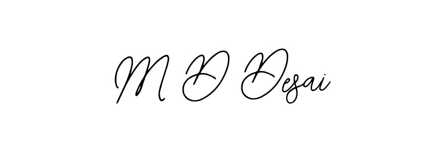 The best way (Bearetta-2O07w) to make a short signature is to pick only two or three words in your name. The name M D Desai include a total of six letters. For converting this name. M D Desai signature style 12 images and pictures png