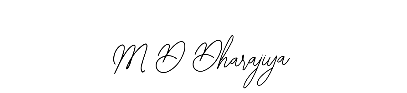 The best way (Bearetta-2O07w) to make a short signature is to pick only two or three words in your name. The name M D Dharajiya include a total of six letters. For converting this name. M D Dharajiya signature style 12 images and pictures png