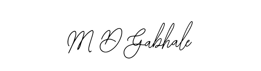 Design your own signature with our free online signature maker. With this signature software, you can create a handwritten (Bearetta-2O07w) signature for name M D Gabhale. M D Gabhale signature style 12 images and pictures png