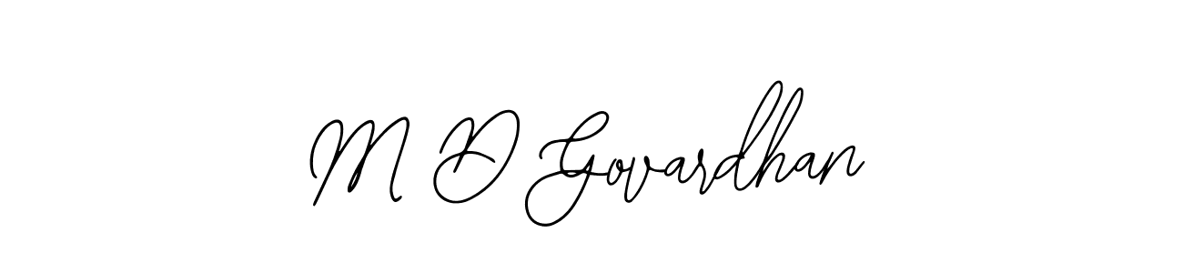 Create a beautiful signature design for name M D Govardhan. With this signature (Bearetta-2O07w) fonts, you can make a handwritten signature for free. M D Govardhan signature style 12 images and pictures png