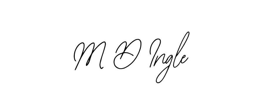 How to make M D Ingle name signature. Use Bearetta-2O07w style for creating short signs online. This is the latest handwritten sign. M D Ingle signature style 12 images and pictures png