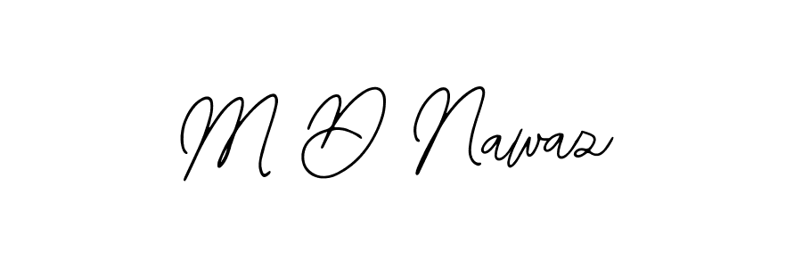 How to make M D Nawaz name signature. Use Bearetta-2O07w style for creating short signs online. This is the latest handwritten sign. M D Nawaz signature style 12 images and pictures png