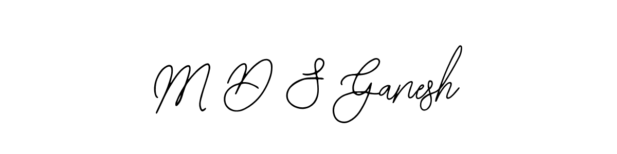 The best way (Bearetta-2O07w) to make a short signature is to pick only two or three words in your name. The name M D S Ganesh include a total of six letters. For converting this name. M D S Ganesh signature style 12 images and pictures png