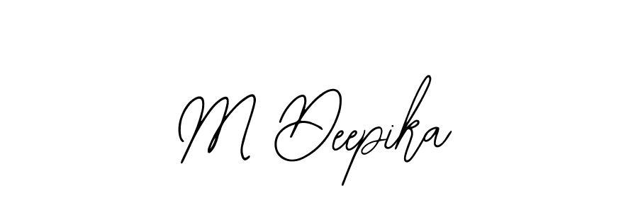 How to make M Deepika name signature. Use Bearetta-2O07w style for creating short signs online. This is the latest handwritten sign. M Deepika signature style 12 images and pictures png