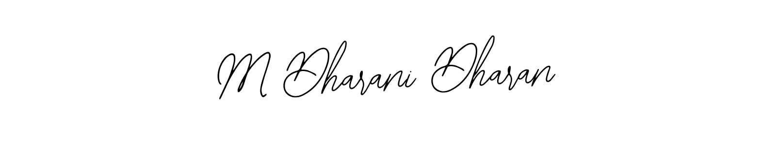 The best way (Bearetta-2O07w) to make a short signature is to pick only two or three words in your name. The name M Dharani Dharan include a total of six letters. For converting this name. M Dharani Dharan signature style 12 images and pictures png