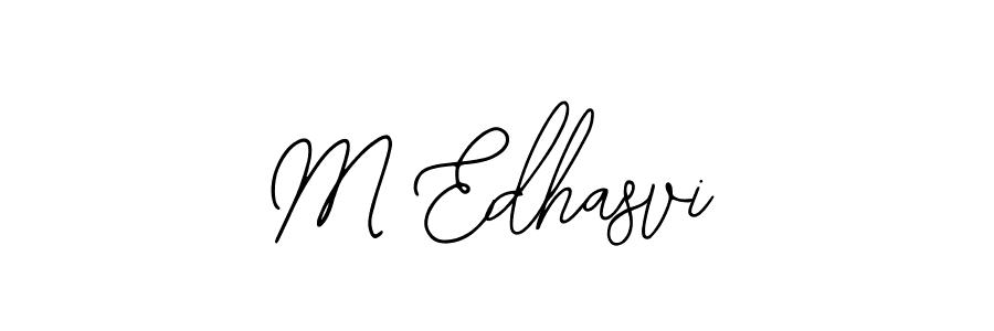 How to make M Edhasvi name signature. Use Bearetta-2O07w style for creating short signs online. This is the latest handwritten sign. M Edhasvi signature style 12 images and pictures png