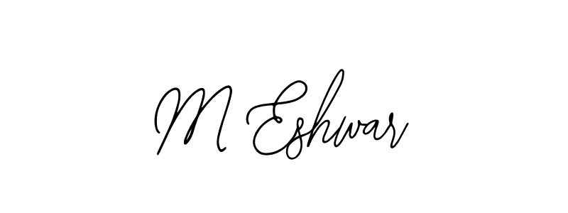 How to make M Eshwar name signature. Use Bearetta-2O07w style for creating short signs online. This is the latest handwritten sign. M Eshwar signature style 12 images and pictures png